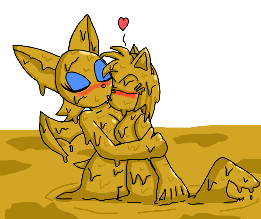 amy_rose blush breasts doctormechapyro furry heart kissing mud rouge_the_bat sonic_(series)