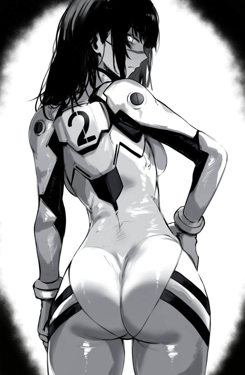 ass_focus asuka_langley_sohryu_(cosplay) back_view big_ass big_butt black_and_white black_hair chainsaw_man clothed dark_hair fat_ass fully_clothed hand_on_hip huge_ass huge_butt large_ass large_balls looking_pleasured masoq095 mitaka_asa monochrome neon_genesis_evangelion plugsuit round_ass scar scar_on_face scarred scarred_face scars scars_on_face shounen_jump skin_tight skinsuit tagme thick_ass thighs yoru_(chainsaw_man)