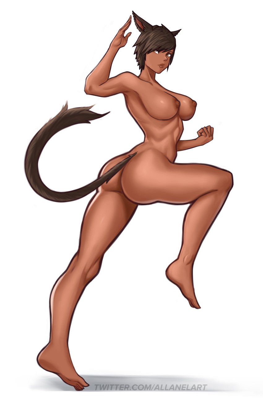 allanel ass cat_ears cat_tail catgirl final_fantasy_xiv miqo'te nude nude_female tail