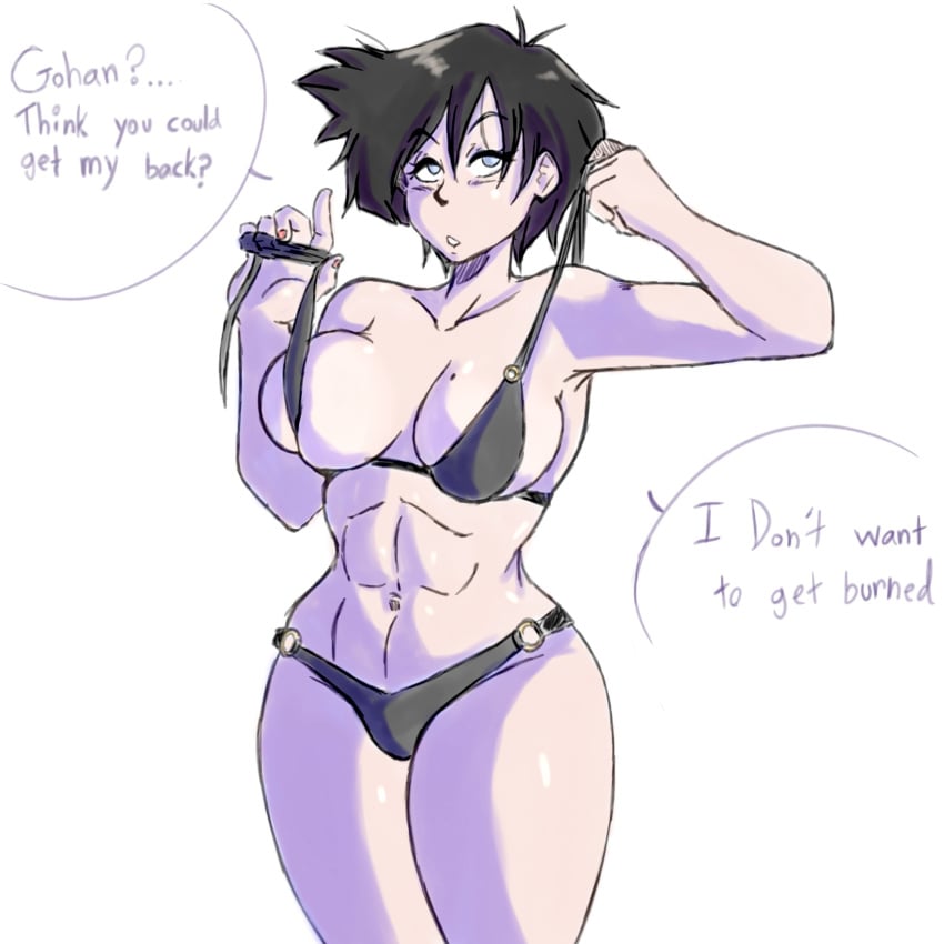 bikini dragon_ball dragon_ball_z english_text female_focus female_only muscular_female princesskari son_gohan tagme videl