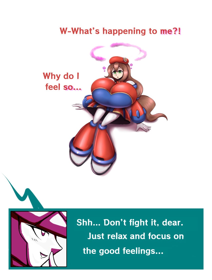 berkana breast_expansion cloud dazed entranced fully_clothed huge_breasts hypnosis iris_(mega_man) magic mega_man mega_man_x metachoke swirl