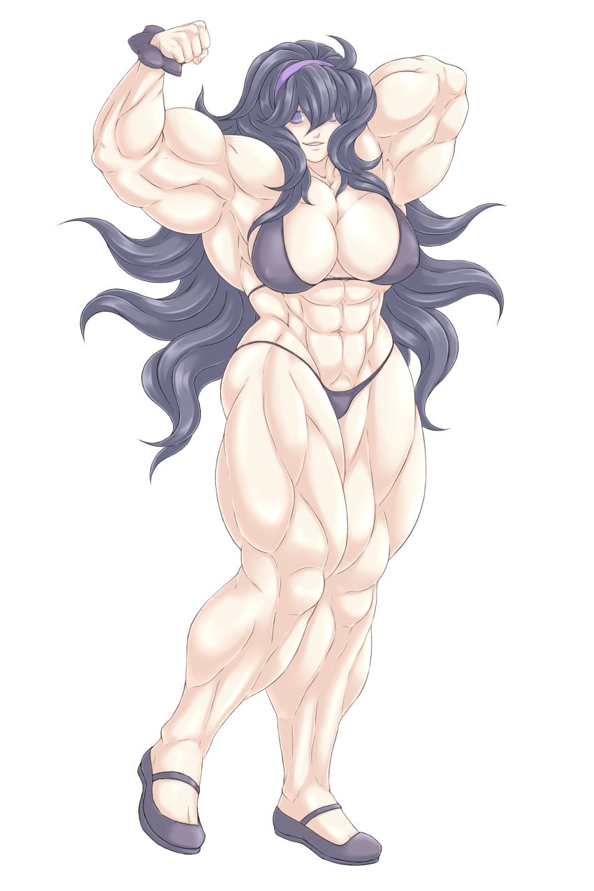 1girls abs ahoge alpha_channel armpits arms_up biceps big_muscles bikini breasts cleavage erisabatt extreme_muscles female female_only flexing hairband hex_maniac human large_breasts long_hair midriff missymuscle muscles muscular_female navel nintendo pokemon pokemon_xy purple_eyes purple_hair smile solo source_request thick_thighs thong wide_hips