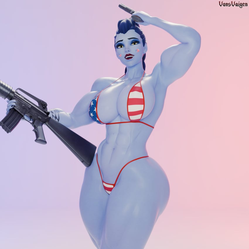1girls 3d 4th_of_july activision amelie_lacroix american_flag_bikini ass big_ass big_breasts big_thighs blizzard_entertainment blue-skinned_female blue_body blue_skin breasts bubble_ass bubble_butt bust busty chest curvaceous curves curvy curvy_figure female female_only hips hourglass_figure huge_ass huge_breasts large_ass legs looking_at_viewer mature mature_female muscular muscular_female overwatch overwatch_2 slim_waist thick thick_ass thick_hips thick_legs thick_thighs thighs voluptuous voluptuous_female vonsvaigen waist wide_hips wide_thighs widowmaker