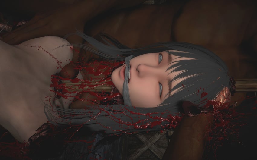 blood brain_fuck guro guts impalement miri_(vindictus) outercourse paizuri skull_fucking vindictus