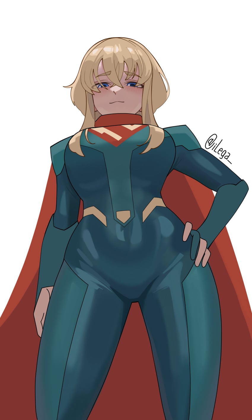 big_tits big_titties clothing curvaceous curvaceous_female curvaceous_figure curvy curvy_figure curvy_hips dc dc_comics female female_focus female_only ilega kara_zor-el long_hair looking_at_viewer my_adventures_with_superman sfw supergirl superheroine superman_(series) yellow_hair
