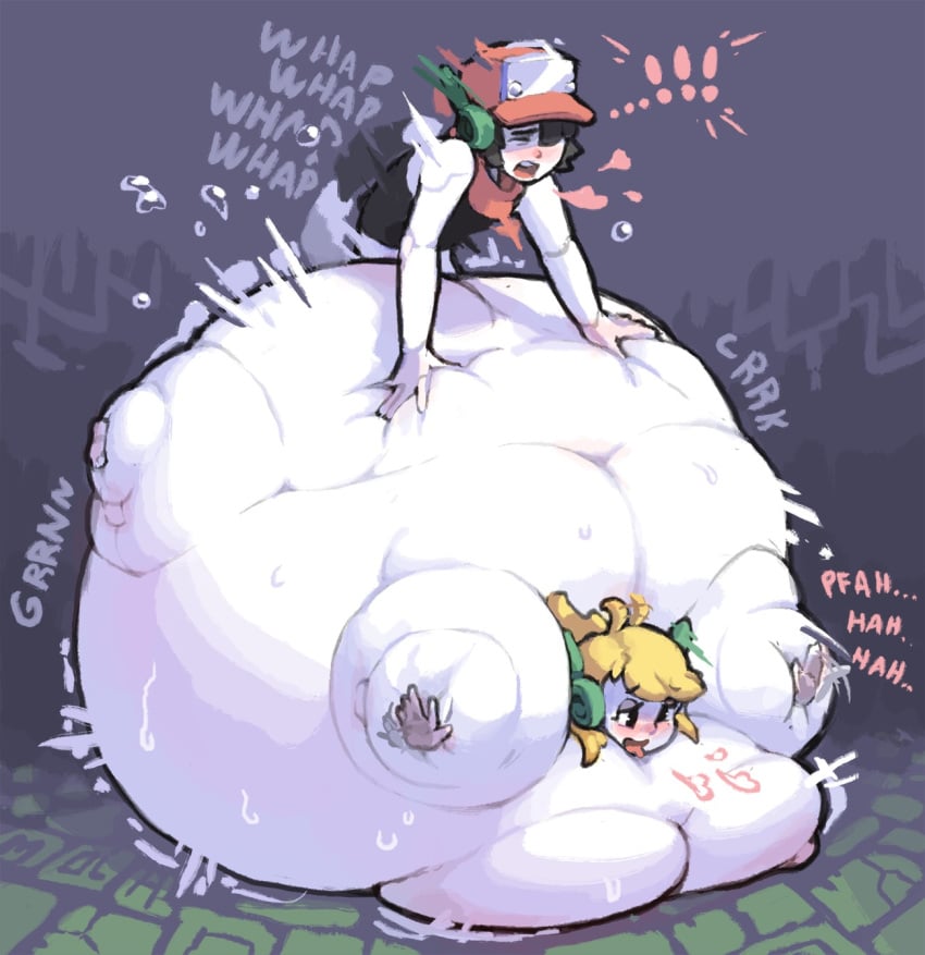 ! android areola belly big_belly big_breasts black_eyes black_hair blonde_hair blush breasts cave_story closed_eyes cum curly_brace duo female hair hat heart huge_breasts humanoid hyper hyper_belly immobile inflation machine male mola molaveda nipples obese onomatopoeia open_mouth quote_(cave_story) robot sex size_difference small_dom_big_sub sound_effects spherical_inflation straight sunken_head sunken_limbs sweat text tongue tongue_out video_games