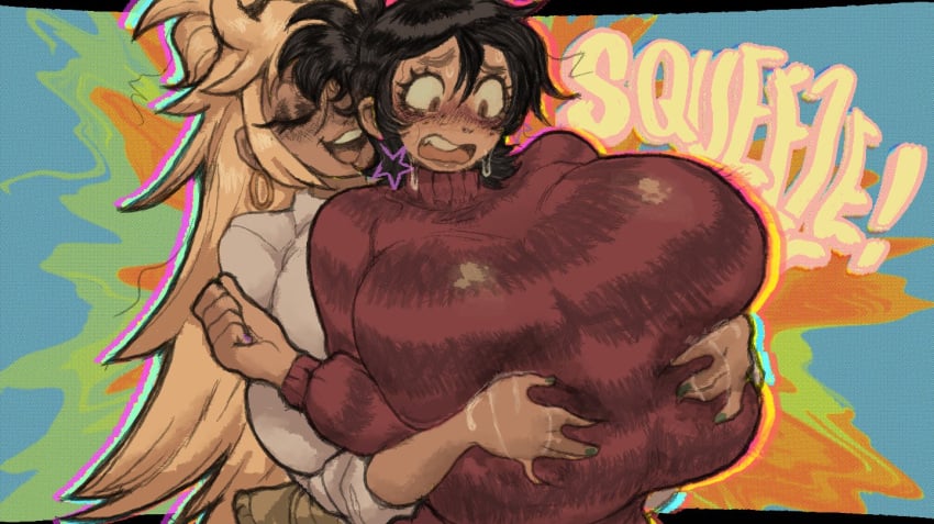 earrings groping_breasts huge_breasts spicyfuse zoey_(spicyfuse)