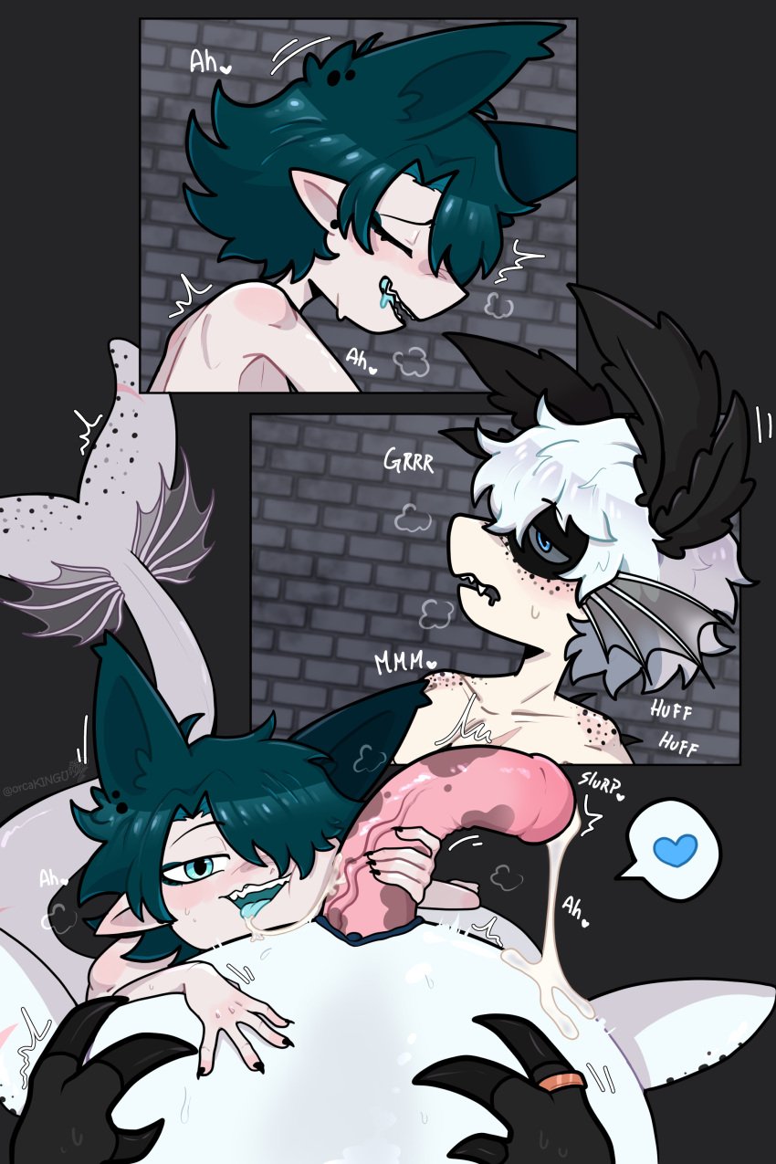 belly_bulge bulge cervical_penetration comic comic_page cuntboy cuntboy_sans_balls fins herm hermaphrodite intersex male maleherm moan moaning moaning_in_pleasure multi_genitalia naked orcakingu penetration penis penis_emerging_from_pussy pussy rubbing rubbing_penis tail tailwag tongue tongue_out