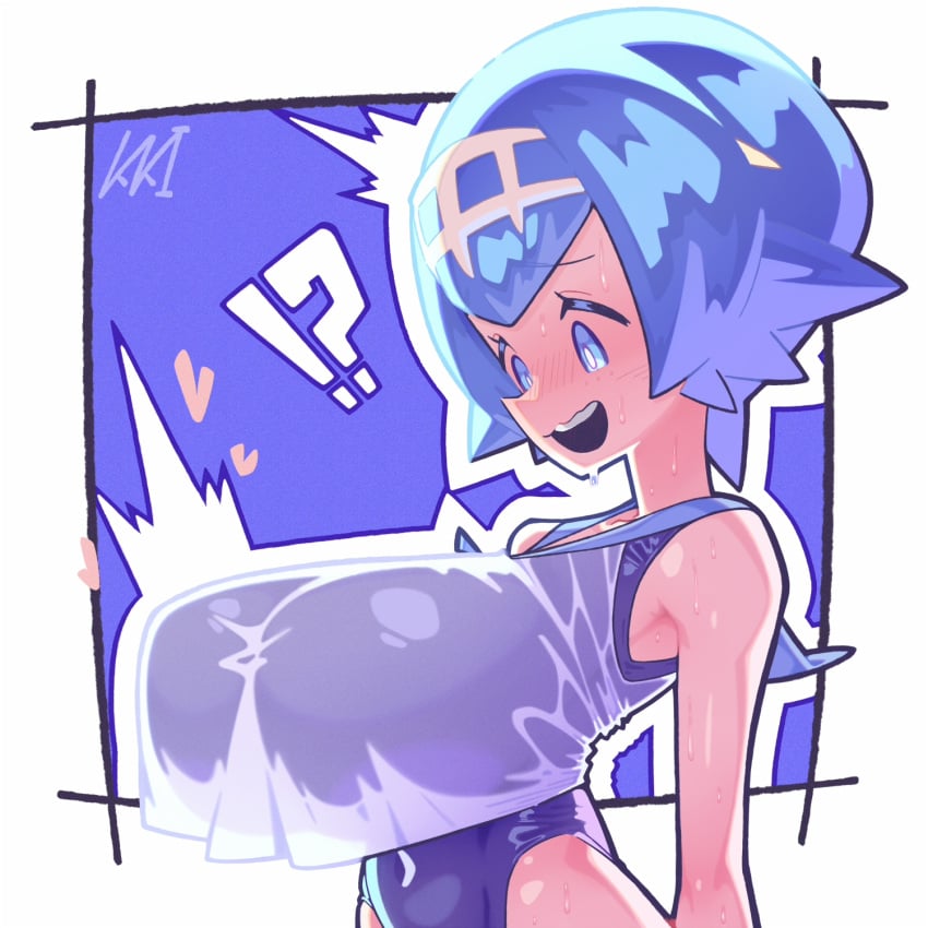 1girls big_breasts blue_eyes blue_eyes_female blue_hair blue_hair_female boobs_bigger_than_head breast_expansion breasts breasts_bigger_than_head clothed clothed_female female kaikoinu lana_(pokemon) large_boobs large_breasts light-skinned_female light_skin pokemon pokemon_(anime) pokemon_(game) pokemon_sm side_view