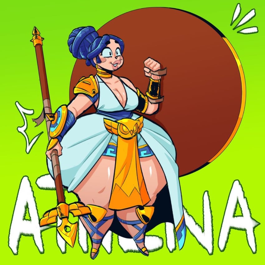 1girls 2d 2d_(artwork) ass athena_(greek_mythology) athena_piper_(brawl_stars) big_butt big_thighs bottom_heavy brawl_stars cleavage fat_ass hourglass_figure hyper hyper_hips hyper_thighs medium_breasts piper_(brawl_stars) supercell unrealistic_proportions wrong_feet