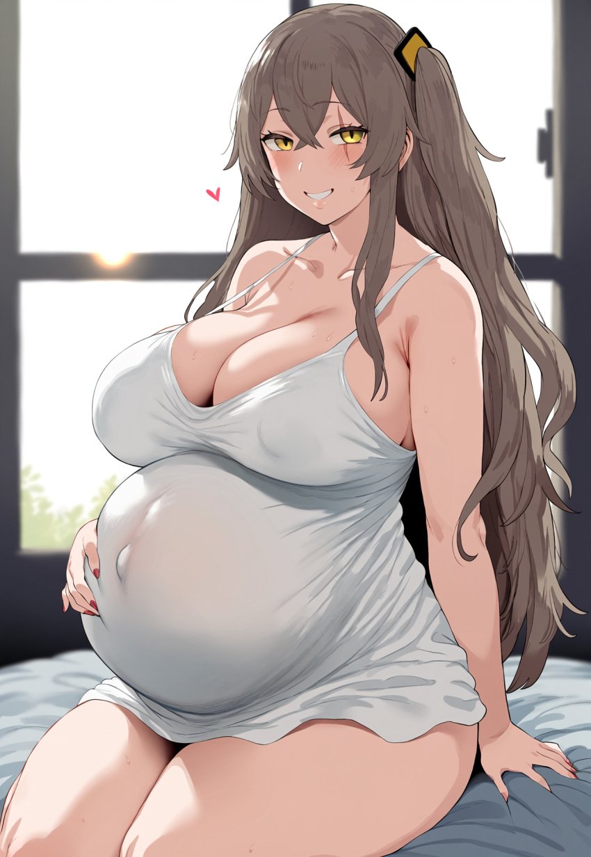 ai_generated big_breasts floox girls&#039;_frontline pregnant smile ump45_(girls&#039;_frontline)