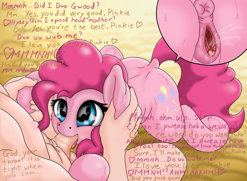 <3_eyes anus clitoris dialogue ejaculation equine fellatio female feral friendship_is_magic heart horse human male mammal manifest_harmony my_little_pony oral orgasm penis pinkie_pie_(mlp) pony pussy pussy_ejaculation pussy_juice saliva sex straight sweat tongue tongue_out