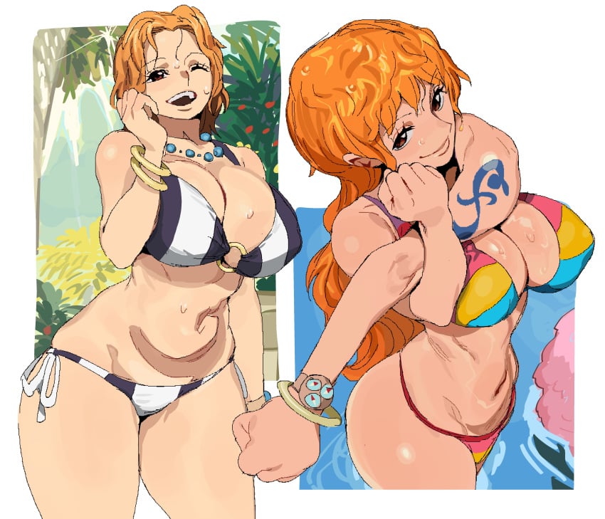 big_breasts bikini cleavage hourglass_figure nami one_piece whoopsatro wide_hips