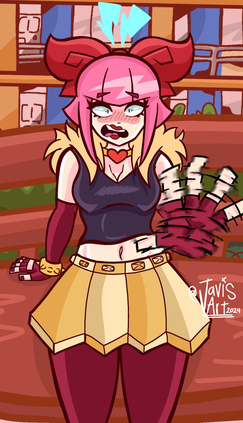 clothing melodie_(brawl_stars) melodie_note_(brawl_stars) pink_body pink_hair