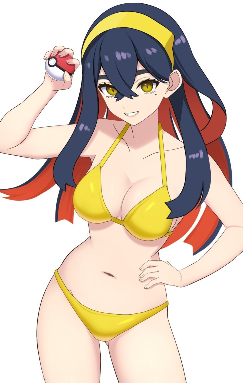 1girls arm_up bare_arms bare_belly bare_chest bare_hands bare_hips bare_legs bare_midriff bare_navel bare_shoulders bare_skin bare_thighs belly belly_button bikini bikini_bottom bikini_only bikini_top black_hair black_hair_female breasts carmine_(pokemon) cleavage collarbone curvaceous curvaceous_body curvaceous_female curvaceous_figure curvaceous_hips curvy curvy_body curvy_female curvy_figure curvy_hips dot_nose elbows exposed_arms exposed_belly exposed_chest exposed_hips exposed_legs exposed_midriff exposed_navel exposed_shoulders exposed_skin exposed_thighs fair_skin female female_focus female_only fingernails fingers grin groin hair_between_eyes hairband hand_on_hip hand_on_own_hip hand_on_own_waist hand_on_waist hand_up head_tilt high_resolution highres hourglass_figure lean_body lean_figure legs light-skined_female light-skinned light-skinned_female light_skin light_skin_female light_skinned light_skinned_female lips long_hair looking_at_viewer medium_breasts midriff mole mole_under_eye multicolored_hair narrow_waist navel parted_lips pokeball pokemon pokemon_sv red_hair red_hair_female shoulders simple_background slender_body slender_waist slim_girl slim_waist smile smiley_face smiling smiling_at_viewer smooth_skin solo standing string_bikini surippa1010 swimsuit swimwear thick_thighs thigh_gap thighs thin_waist tilted_head upper_body v-line white_background wide_hips yellow_bikini yellow_bikini_bottom yellow_bikini_only yellow_bikini_top yellow_eyes yellow_eyes_female yellow_hairband yellow_string_bikini yellow_swimsuit yellow_swimwear