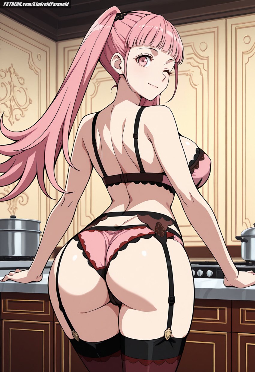 1girls ai_generated aindroidparanoid ass ass_focus big_ass big_breasts big_butt bra breasts busty cameltoe curvy cute fat_ass female female_only fire_emblem fire_emblem:_three_houses from_behind garter_straps hair hi_res hilda_valentine_goneril hips huge_ass huge_breasts human large_ass large_breasts legs lingerie narrow_waist panties pink_eyes pink_hair slim_waist stable_diffusion tagme thick_ass thick_thighs thighhighs twintails voluptuous waist wide_hips