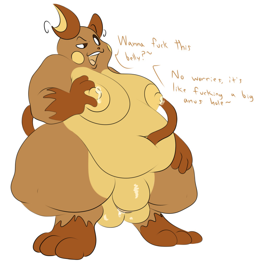 1boy 2018 anthro anthrofied belly big_belly blazemm008_(artist) brown_fur cum cum_in_nipples deep_navel fat feet fur furry heart humanoid_penis male male_only mammal moobs navel navel_fetish navel_penetration navel_poke nintendo nipple_play nipples original_character overweight overweight_male paws penetration penis pokémon_(species) pokemon pokemon_(species) pokemon_rgby raichu rodent solo tailplay testicles text thick_thighs video_games wide_hips