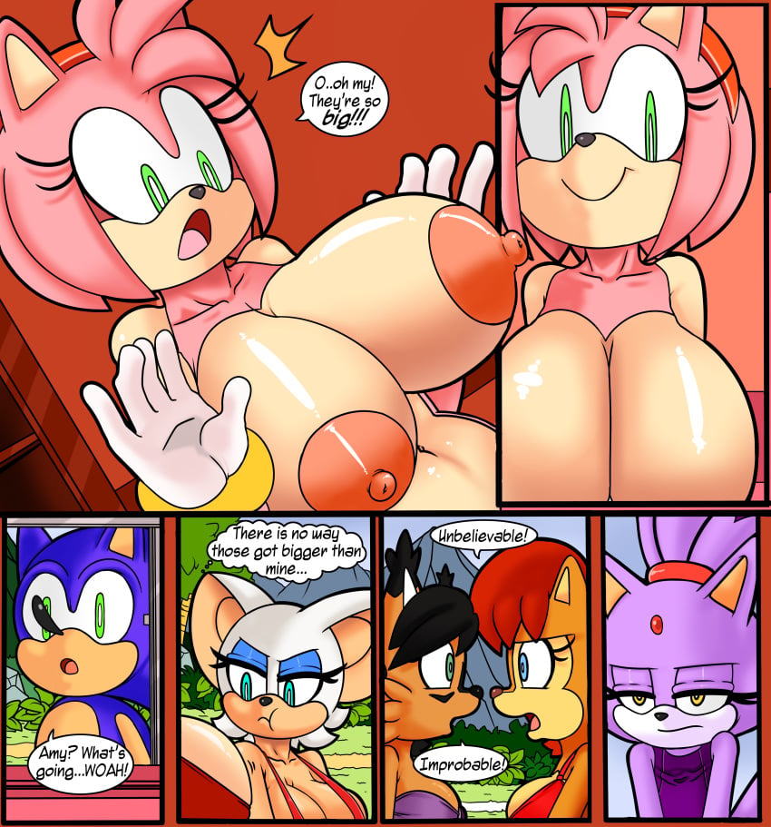 absurd_res amy_rose areola bat big_areola big_breasts blaze_the_cat breast_expansion breast_growth breasts chipmunk cloudz comic dialogue english_text feline female hedgehog hi_res huge_breasts lynx male mammal nicole_the_lynx nipples rodent rouge_the_bat sally_acorn sonic_(series) sonic_girls_breast_expansion sonic_the_hedgehog sonic_the_hedgehog_(archie) sonic_the_hedgehog_(comics) superbunnygt text thought_bubble video_games