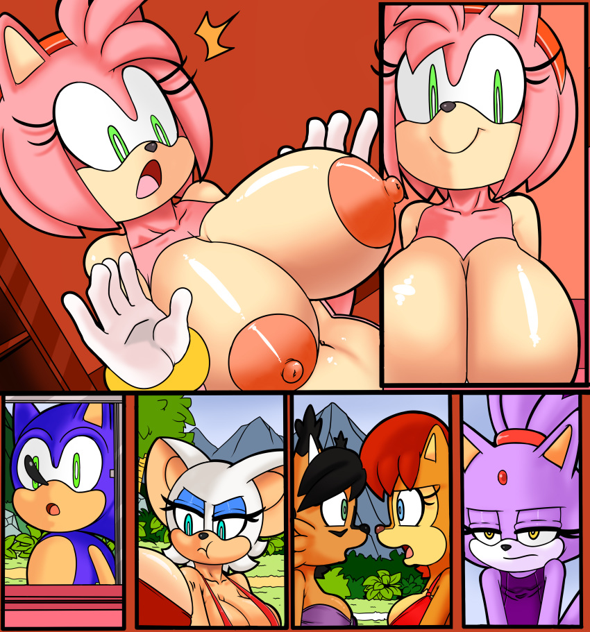 absurd_res amy_rose bat big_breasts blaze_the_cat breast_growth breasts chipmunk cloudz comic feline female hedgehog hi_res huge_breasts lynx male mammal nicole_the_lynx nipples rodent rouge_the_bat sally_acorn sonic_(series) sonic_the_hedgehog sonic_the_hedgehog_(archie) sonic_the_hedgehog_(comics) superbunnygt video_games