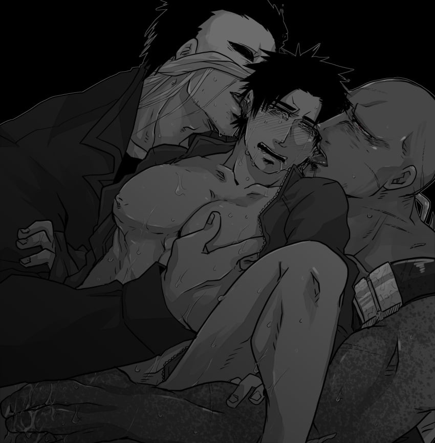 3boys dead_by_daylight gay jake_park licking mike_myers muscle size_difference tears the_shape the_trapper yaoi