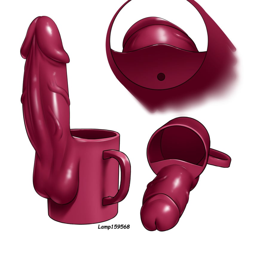 absurdres artist_name commentary cup dildo furui_o_(lamp159568) highres mug multiple_views no_humans non-human_only original sex_toy still_life what