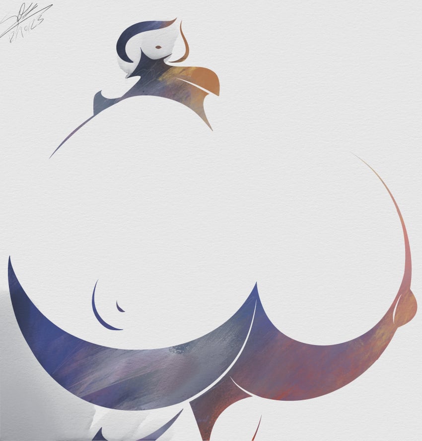 1girls artist_signature breasts hyper_breasts minimalist nipples sparks_spectrum