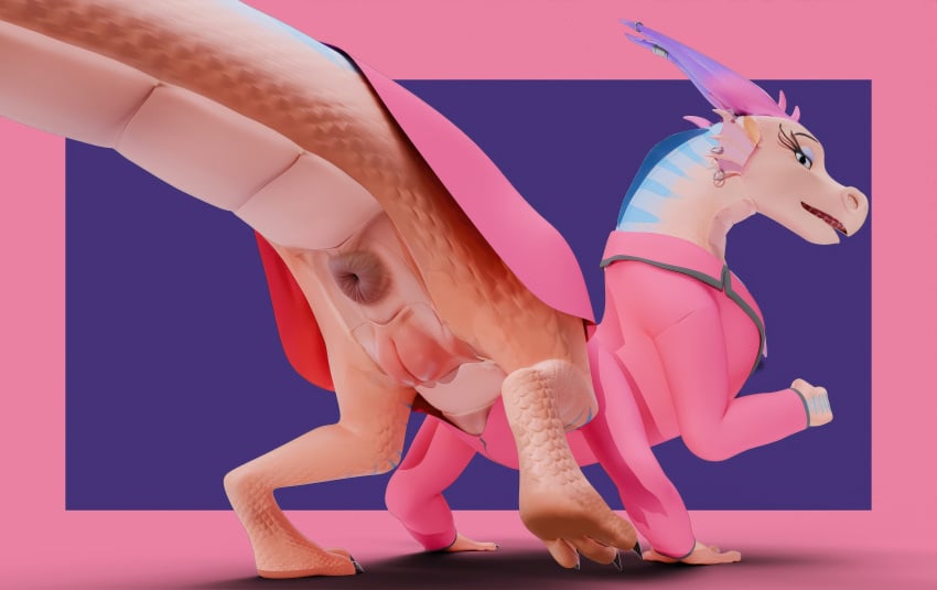 3d_(artwork) absurd_res anus ass babe_(luck) chadotexas claws clothing dark_anus digital_media_(artwork) dragon eastern_dragon feet female genitals hi_res horn horn_jewelry jewelry luck_(film) multi_arm multi_limb mythological_creature mythological_scalie mythology non-mammal_pussy pink_pussy plump_labia puffy_anus pussy scalie simple_back simple_background smile soles solo tail_anus tailbutt taur toes tongue