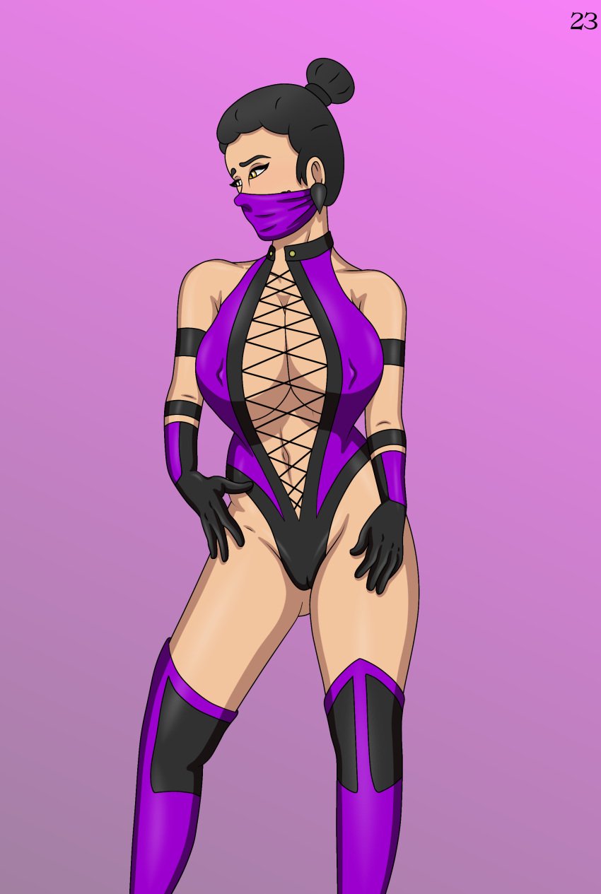 2024 comic curvaceous curvy curvy_figure female female_only klassic_mileena mileena mortal_kombat mortal_kombat_3 nude_pose_book page_23 page_number solo solo_female solo_focus zzerotic