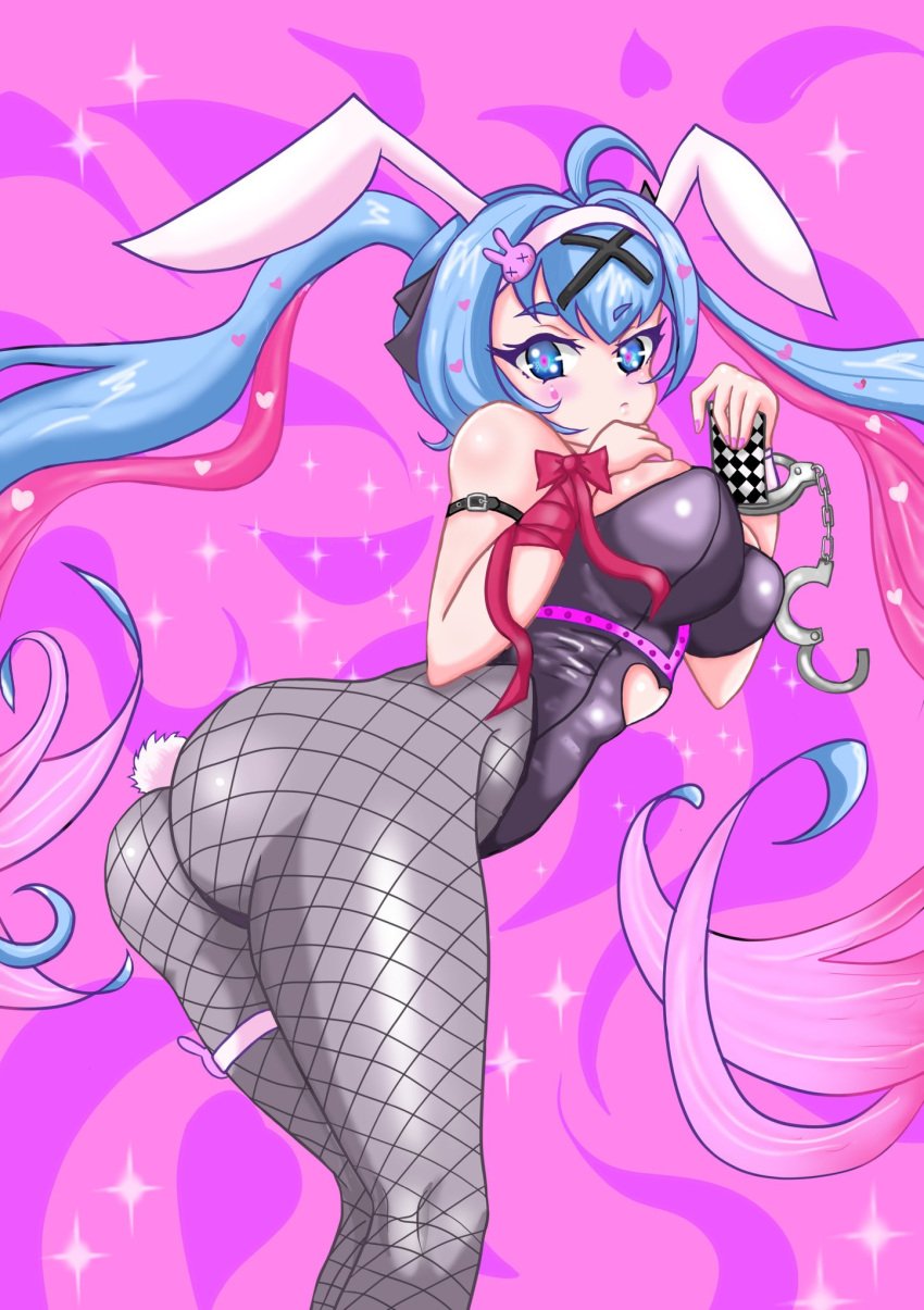 bunny_ears bunny_tail bunnysuit clothed hatsune_miku huge_ass huge_breasts rabbit_hole_(deco_27) rabbit_hole_(vocaloid) thick_thighs twintails vocaloid