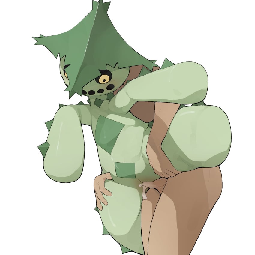 anthro black_sclera cacturne cum cum_in_pussy cum_inside duo female flora_fauna green_body human human_on_anthro human_on_humanoid human_penetrating_anthro humanoid interspecies larger_male male male_human/female_humanoid male_human/female_pokemon male_on_anthro mammal nintendo nude on_model pale_skin penetration penis plant poképhilia pokemon pokemon_(species) pussy raised_leg sex simple_background size_difference smaller_female spikes suspended_in_midair two_tone_body vaginal_penetration video_games white_background yellow_eyes youjomodoki