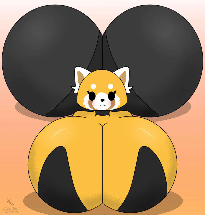 1girls 2024 aggressive_retsuko aggretsuko anthro ass ass_bigger_than_head big_ass big_breasts blush breasts breasts_bigger_than_head bubble_butt costume dropedartist enormous_ass enormous_breasts female female_only furry furry_female furry_only huge_ass huge_breasts looking_at_viewer lying lying_down lying_on_stomach retsuko sanrio self_upload smile solo solo_female yellow_fur