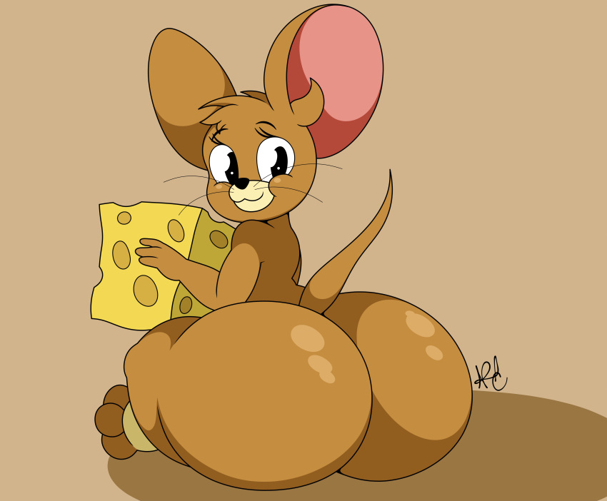 1boy ass big_ass cheese cute digital_media_(artwork) feet femboy food girly hi_res huge_ass jerry_mouse looking_at_viewer looking_back male male_focus male_only metro-goldwyn-mayer mouse nr_ac paws shadow sitting smile solo solo_focus thick_thighs toes tom_and_jerry whiskers