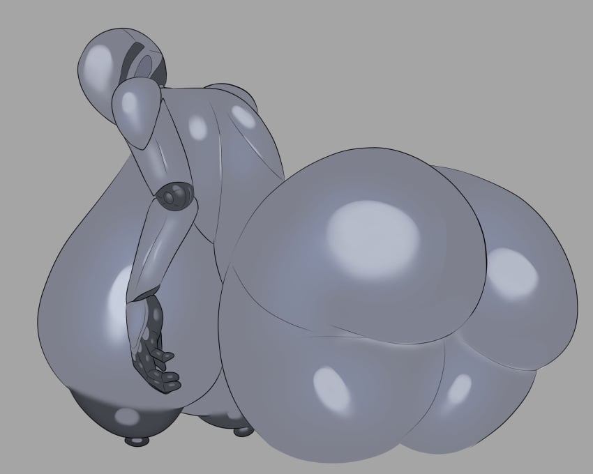 ass ass_focus completely_nude completely_nude_female large_ass large_breasts looking_at_viewer looking_back no_face robot_girl template_robot_(unreal_engine) tha_randomu thick_thighs unreal_engine