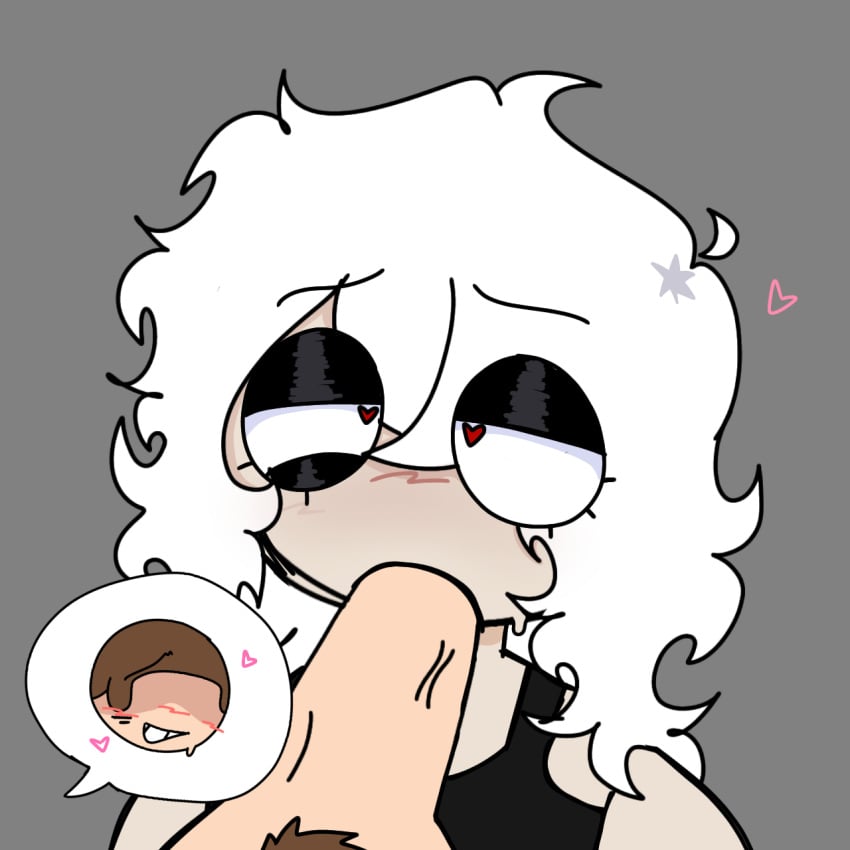 1boy 1girls blush blushing dave_(moldygh) dave_and_bambi_mod female male ocxcanon oral oral_sex selfship white_hair white_skin