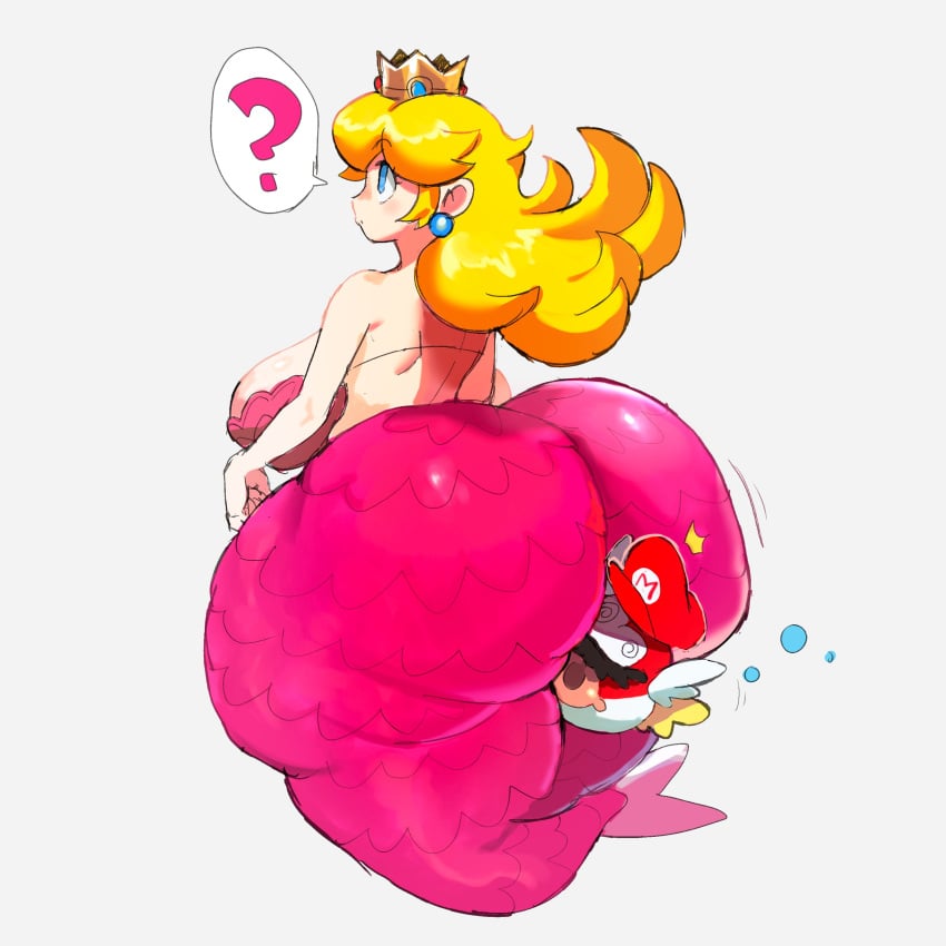 1girls 2023 ? ass ass_bigger_than_head ass_focus between_buttocks big_breasts blonde blonde_hair blue_eyes bubble_butt clueless crown earrings enormous_ass fapolantern fat_ass female full_body huge_ass hyper hyper_ass hyper_thighs lard_ass long_hair mario_(series) mermaid mermaid_tail nintendo oblivious princess princess_peach royalty simple_background tagme thick_thighs white_background