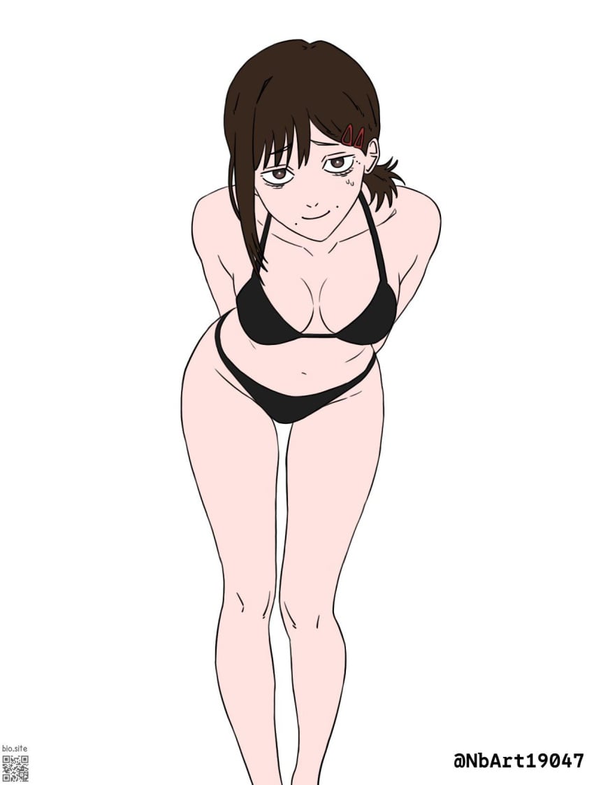 1girls solo female_only female female_focus short_hair collarbone shoulders cleavage small_breasts breasts midriff belly navel belly_button thighs knees groin slim_waist slim_female narrow_waist slender_waist slender_body lean_figure wide_hips white_background simple_background upper_body highres high_resolution standing looking_at_viewer digital digital_media digital_art digital_drawing digital_media_(artwork) digital_drawing_(artwork) 2d 2d_(artwork) 2d_artwork drawing chainsaw_man kobeni_higashiyama brown_hair brown-haired_female brown_eyes brown-eyed_female white_pupils adult adult_female mature_female mature hairclip hair_clip hairclips hair_clips mole mole_on_body mole_on_face mole_under_eye mole_under_mouth mole_on_cheek japanese_female japanese_girl japanese_woman smile smiling smiley_face smiling_at_viewer closed_mouth_smile nervous nervous_face nervous_expression shy_girl shy_female nervous_female shy shy_expression shy_smile nervous_smile leaning leaning_forward bent_forward bent_over hand_behind_back arm_behind_back hands_behind_back arms_behind_back short_ponytail ponytail small_boobs small_tits tiny_breasts breasts_apart inframammary_fold bikini swimsuit swimwear bikini_top bikini_bottom black_bikini black_swimsuit black_swimwear black_bikini_top black_bikini_bottom bikini_only halterneck inguinal_crease inguinal_ligament thigh_gap curvy curvy_figure curvy_body curvy_female curvy_hips curvaceous curvaceous_figure curvaceous_body curvaceous_female curvaceous_hips bare_skin bare_shoulders bare_chest bare_arms bare_midriff bare_belly bare_navel bare_hips bare_thighs bare_legs exposed_skin exposed_shoulders exposed_chest exposed_arms exposed_midriff exposed_belly exposed_navel exposed_hips exposed_thighs exposed_legs top_view front_view from_front nbart19047