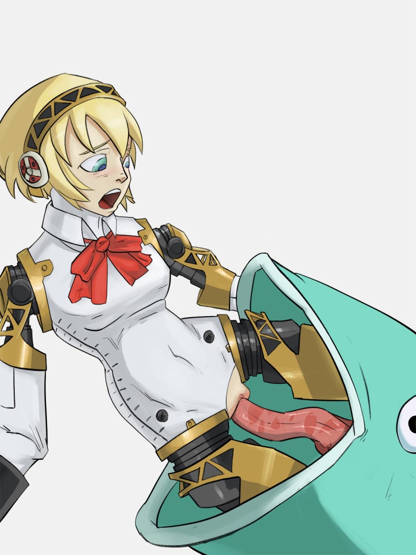 aegis_(persona) aigis_(persona) android colored cunnilingus female fish fucked_then_eaten persona persona_(series) persona_3 pussy shantae shantae:_half-genie_hero shin_megami_tensei tongue vaginal_penetration vore