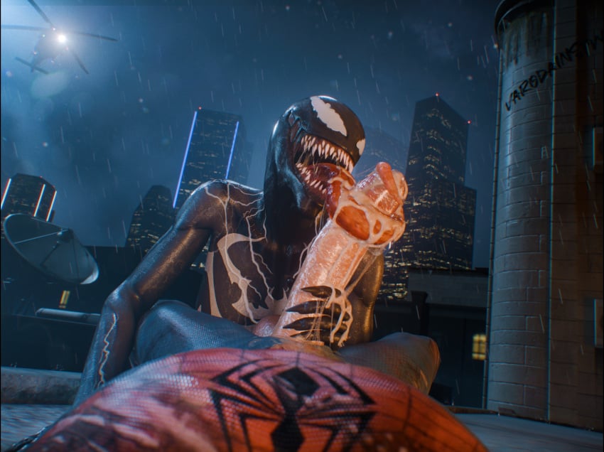 3d after_sex alien blender city city_background cowgirl_position cum cum_in_pussy cum_on_tongue cum_string dominant_female excessive_cum fellatio female female_on_top female_penetrated first_person_view genital_danger_play helicopter huge_cock licking long_tongue marvel marvel_comics messy_sex outside rain riding saliva_string sharp_teeth she-venom spider-man spider-man_(series) symbiote thick_penis tongue tongue_out tongue_wrap tonguejob varodai veiny_penis