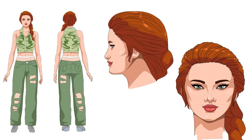 1girls female jacqui_brooks lewdbus oc omegaverse original_character red_hair reference_sheet safe sfw solo