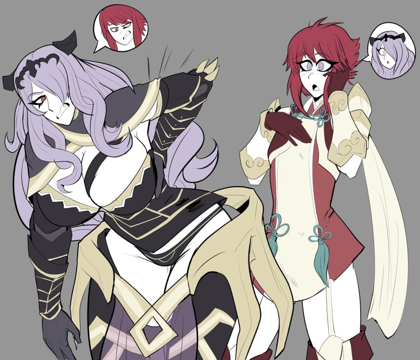 body_swap camilla_(fire_emblem) comic enormous_breasts hinoka_(fire_emblem) huge_ass huge_breasts possession two_girls verteeg