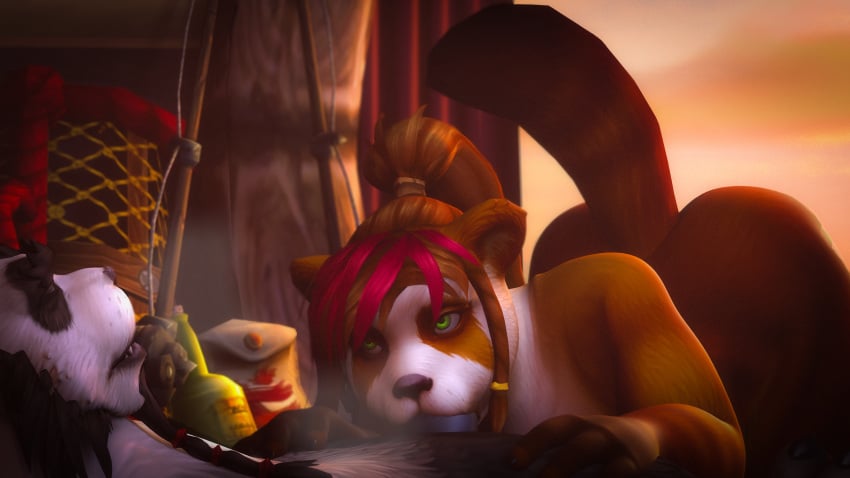 16:9 3d 4k absurd_res anthro ass bear blizzard_entertainment digital_media_(artwork) duo fellatio female fur genitals hi_res male male/female mammal nude oral pandaren penile penis sex tail warcraft widescreen world_of_warcraft zatoart