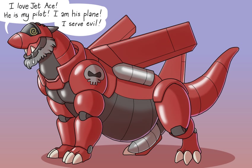2025 aircraft balls belly big_belly blue_balls bodily_fluids brainwashing claws dialogue dragon drooling english_text genitals gradient_background hi_res hypnosis living_aircraft living_machine living_vehicle machine male male_focus male_only mind_control mythological_creature mythological_scalie mythology open_mouth penis red_body saliva scalie sharp_teeth simple_background skull_symbol solo_male speech_bubble spiral_eyes teeth text toe_claws trash vehicle visor