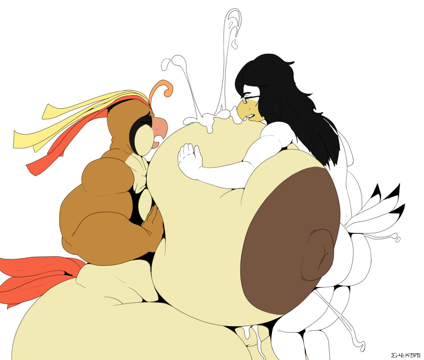 absurd_res avian big_breasts bird blonde_hair bodily_fluids breast_squish breasts closed_eyes cum cum_between_breasts elektr0 eyewear falcon falconid female generation_1_pokemon genital_fluids glasses gyrfalcon hair hi_res huge_breasts hyper hyper_breasts male male/female nintendo open_mouth overweight pidgeot pokemon pokemon_(species) red_hair rosa_pyle seth_grayson side_view size_difference squish thick_thighs third-party_edit wide_hips
