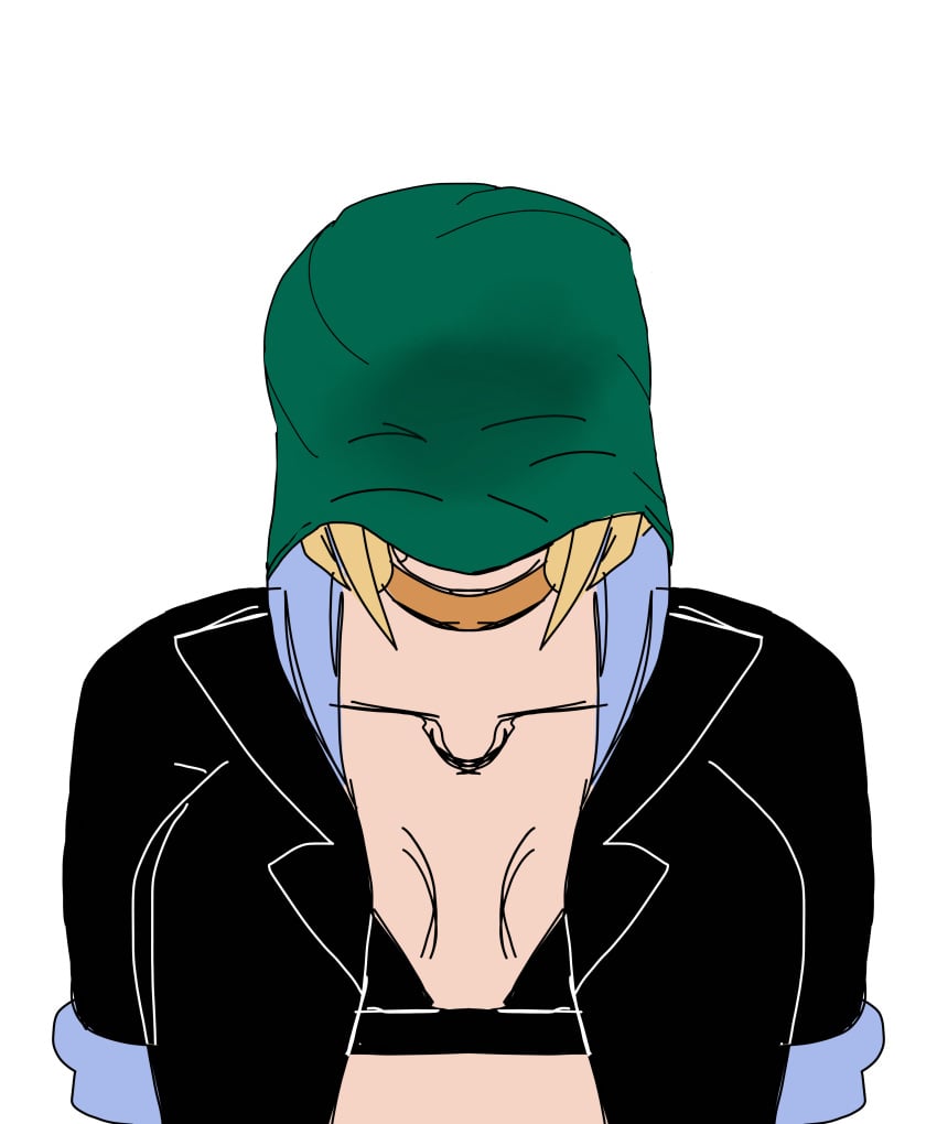 absurdres aroused atomic_wedgie black_survival blonde_hair blush breasts covered_eyes eternal_return:_black_survival female female_pervert green_panties hart_floyd highres jolynecujohwedgie object_on_head official_alternate_costume panties panties_on_head panty_mask pervert self-upload short_hair smile solo steam transparent_background underwear underwear_on_head wedgie
