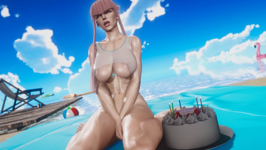 3d athletic athletic_female big_breasts blue_eyes breasts busty capcom ecchi_fighties female female_focus female_only hourglass_figure manon_legrand pink_hair pinup pinup_pose street_fighter street_fighter_6 tagme wide_hips