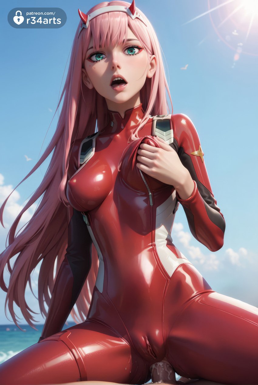 1boy 1boy1girl 1girls ai_generated anal anal_sex anal_sex aqua_eyes artist_name beach blue_sky bodysuit breasts cameltoe clothed_female_nude_male clothed_sex cloud covered_nipples cowgirl_position cowgirl_position cum cum_in_ass darling_in_the_franxx day eyeshadow grabbing_own_breast green_eyes hairband hi_res horns lips long_hair looking_at_viewer makeup medium_breasts nude ocean open_mouth outdoors patreon_username penis pilot_suit pink_hair pussy pussy_juice r34arts red_bodysuit red_horns sex shiny_clothes skin_tight sky solo_focus spread_legs straddling straight sun teeth tongue tongue_out uncensored upper_teeth_only white_hairband zero_two_(darling_in_the_franxx)