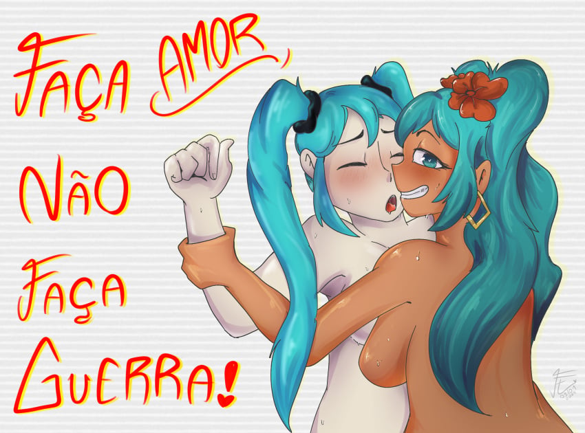 1futa argentinian_miku brazilian_miku breasts fuzzytaste hatsune_miku portuguese_text ship vocaloid