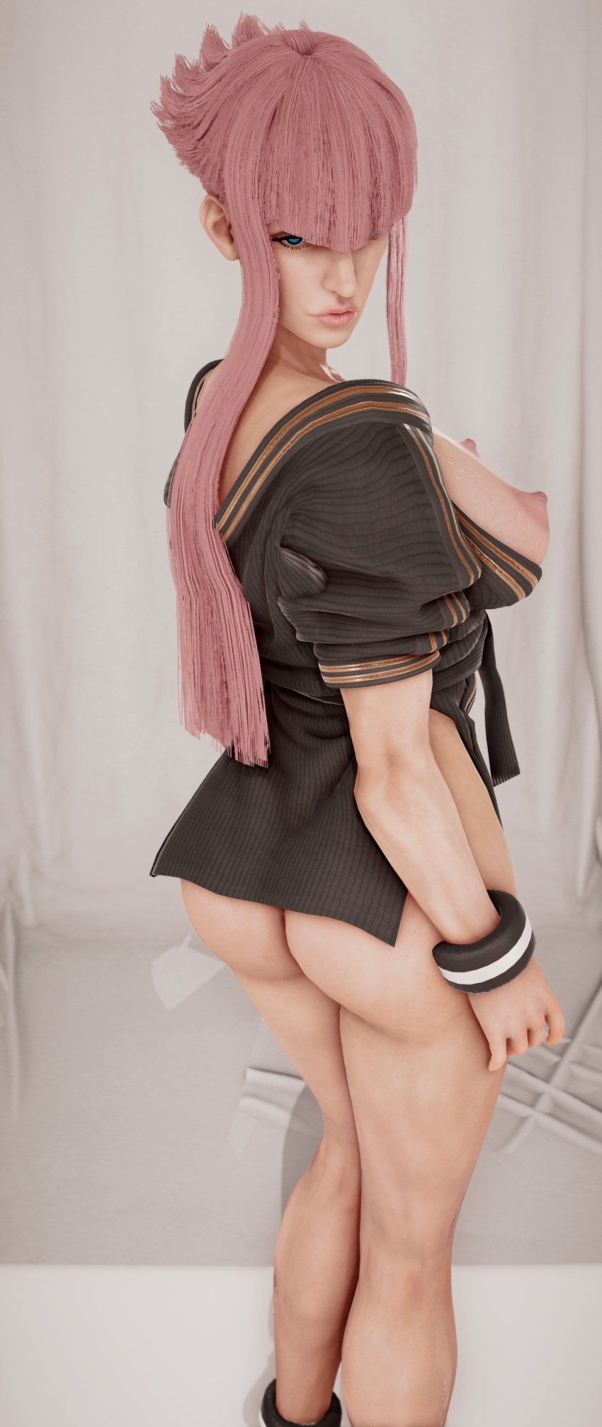 3d athletic athletic_female big_breasts blue_eyes breasts busty capcom ecchi_fighties female female_focus female_only hourglass_figure manon_legrand pink_hair pinup pinup_pose street_fighter street_fighter_6 tagme wide_hips