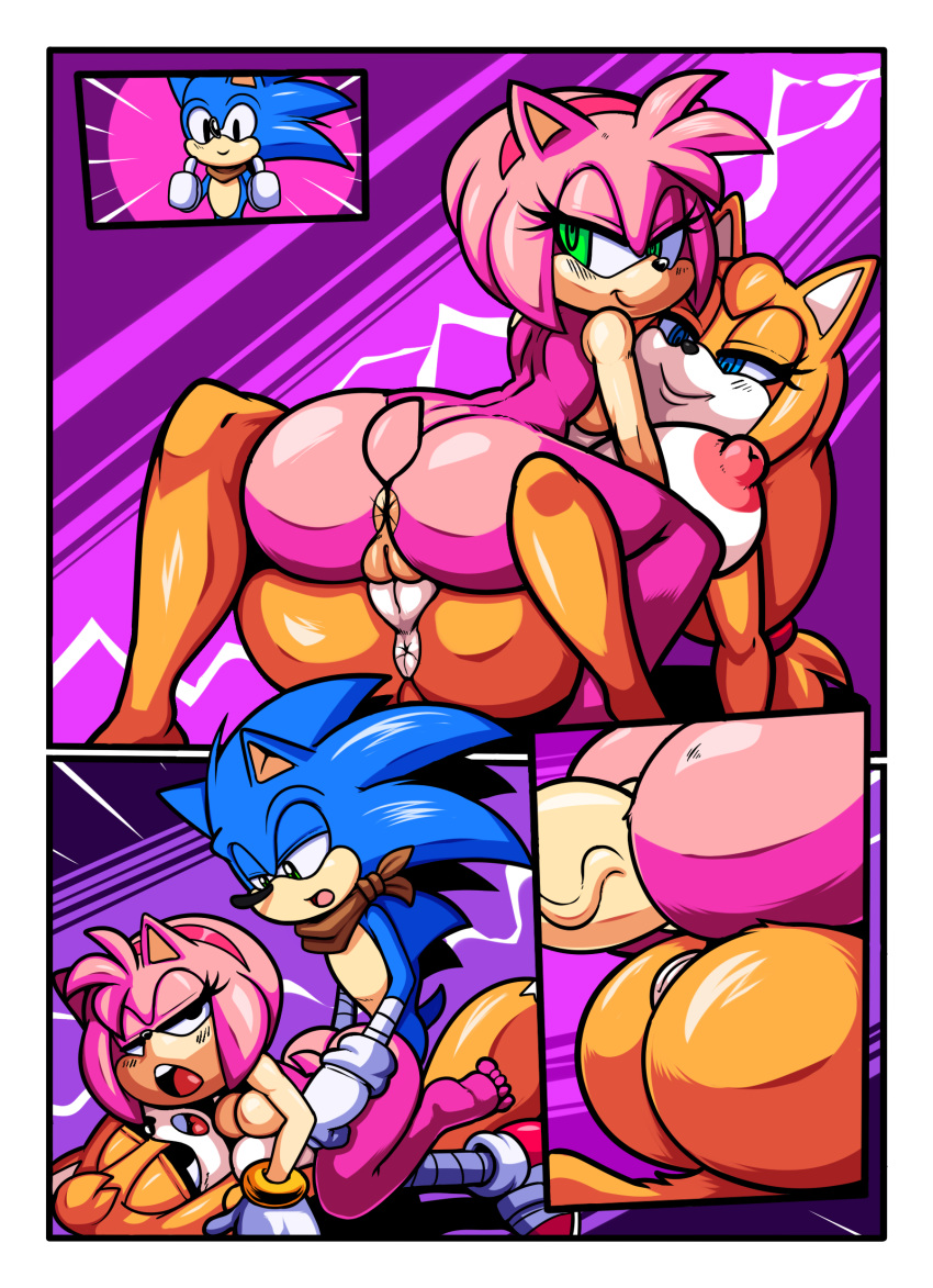 amy_rose anthro anus ass big_breasts big_butt big_penis bisexual breasts canine cloudz comic exposed_torso female footwear fox handwear hedgehog hi_res huge_breasts huge_butt huge_cock male mammal mostly_nude nude penis pussy sonic_(series) sonic_boom sonic_the_hedgehog straight superbunnygt video_games yuri zooey_the_fox