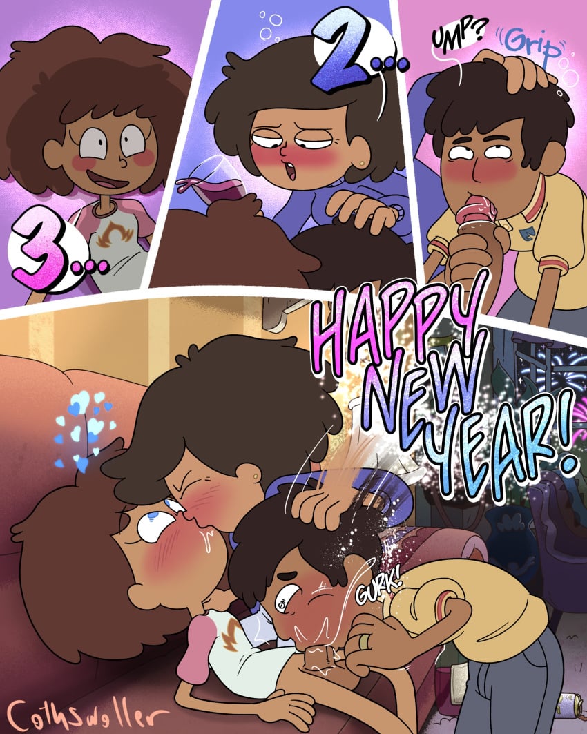 1futa 1male amphibia anne_boonchuy bee_boonchuy blowjob blush cothswoller cum_in_mouth dark-skinned_female dark-skinned_futanari dark-skinned_male disney_channel erect_penis expecting father_and_daughter female futa_on_male futanari happy_new_year huge_cock incest kissing milf mother_and_daughter mr._boonchuy mrs._boonchuy oum_boonchuy